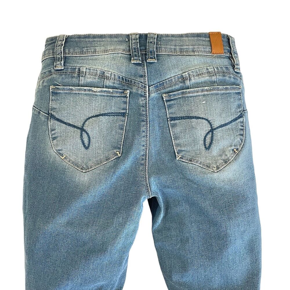 Royalty For Me Women's 6 Ankle Skinny Jeans Medium Wash Raw Hem - Picture 4 of 6